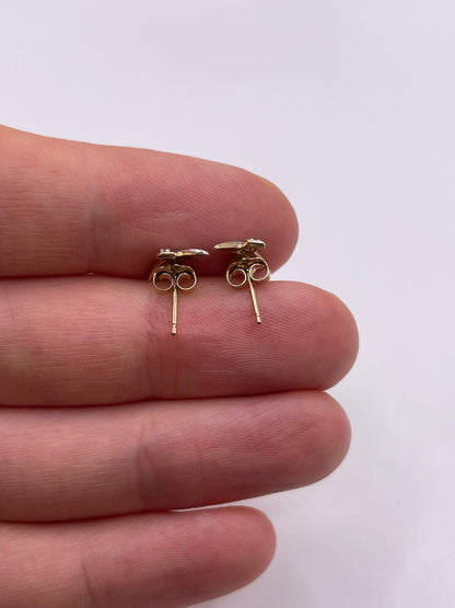 9ct gold diamond earrings