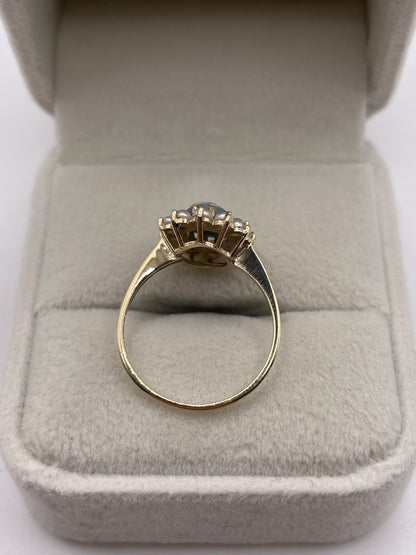 9ct gold Wedgwood cameo and pearl ring