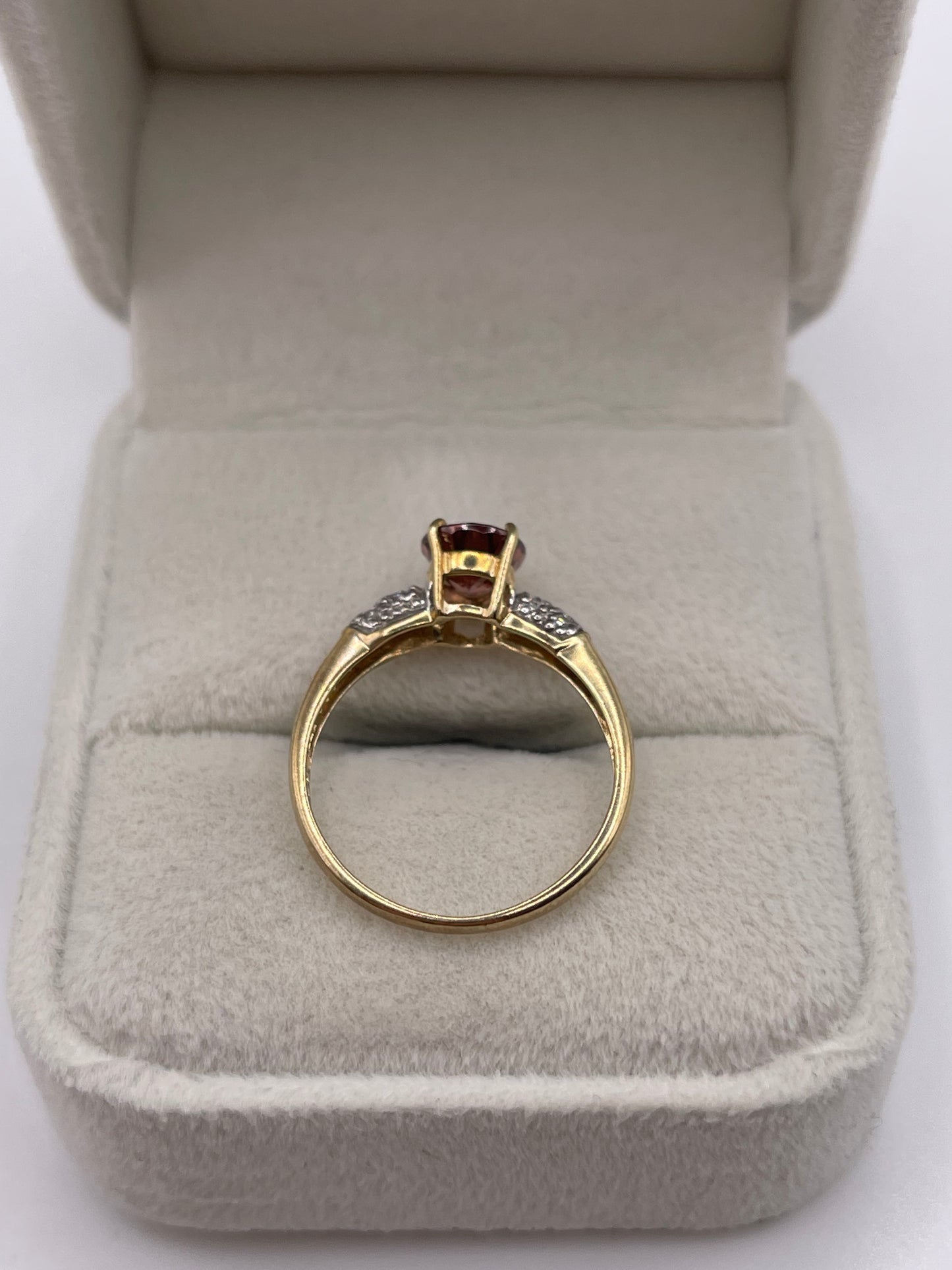 9ct gold tourmaline and diamond ring