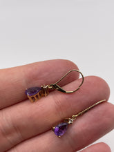 Load image into Gallery viewer, 9ct gold amethyst earrings
