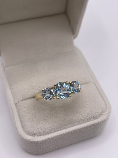 9ct gold blue topaz ring