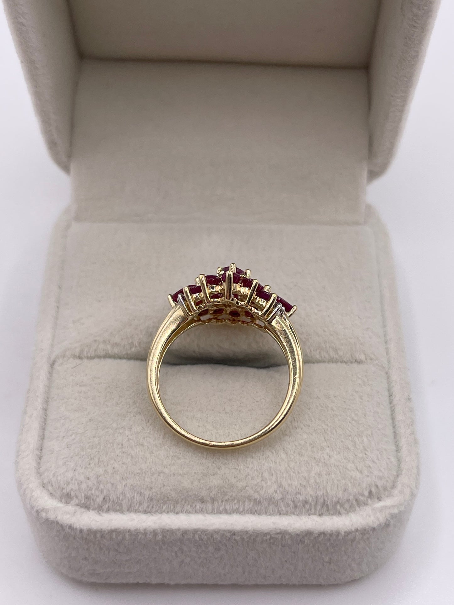 9ct gold ruby and diamond ring