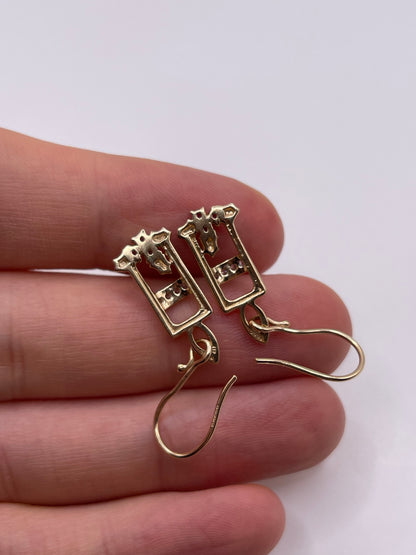 9ct gold ruby and zircon earrings