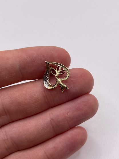 9ct gold ruby and diamond heart pendant
