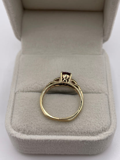 9ct gold ruby and diamond ring