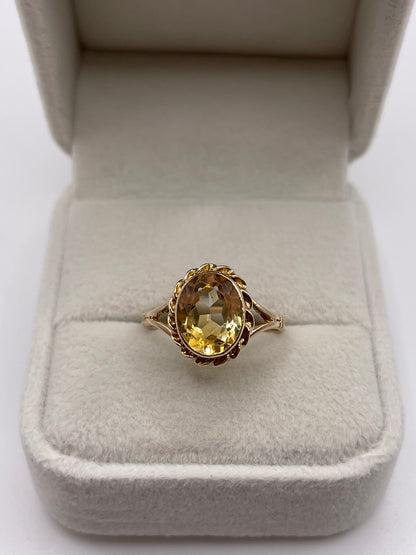 9ct gold citrine ring