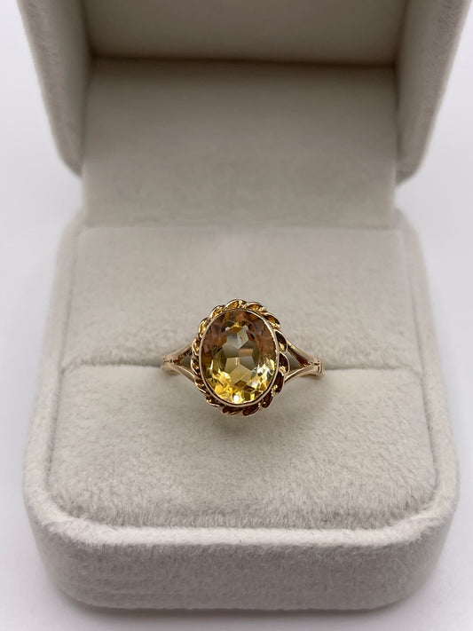 9ct gold citrine ring