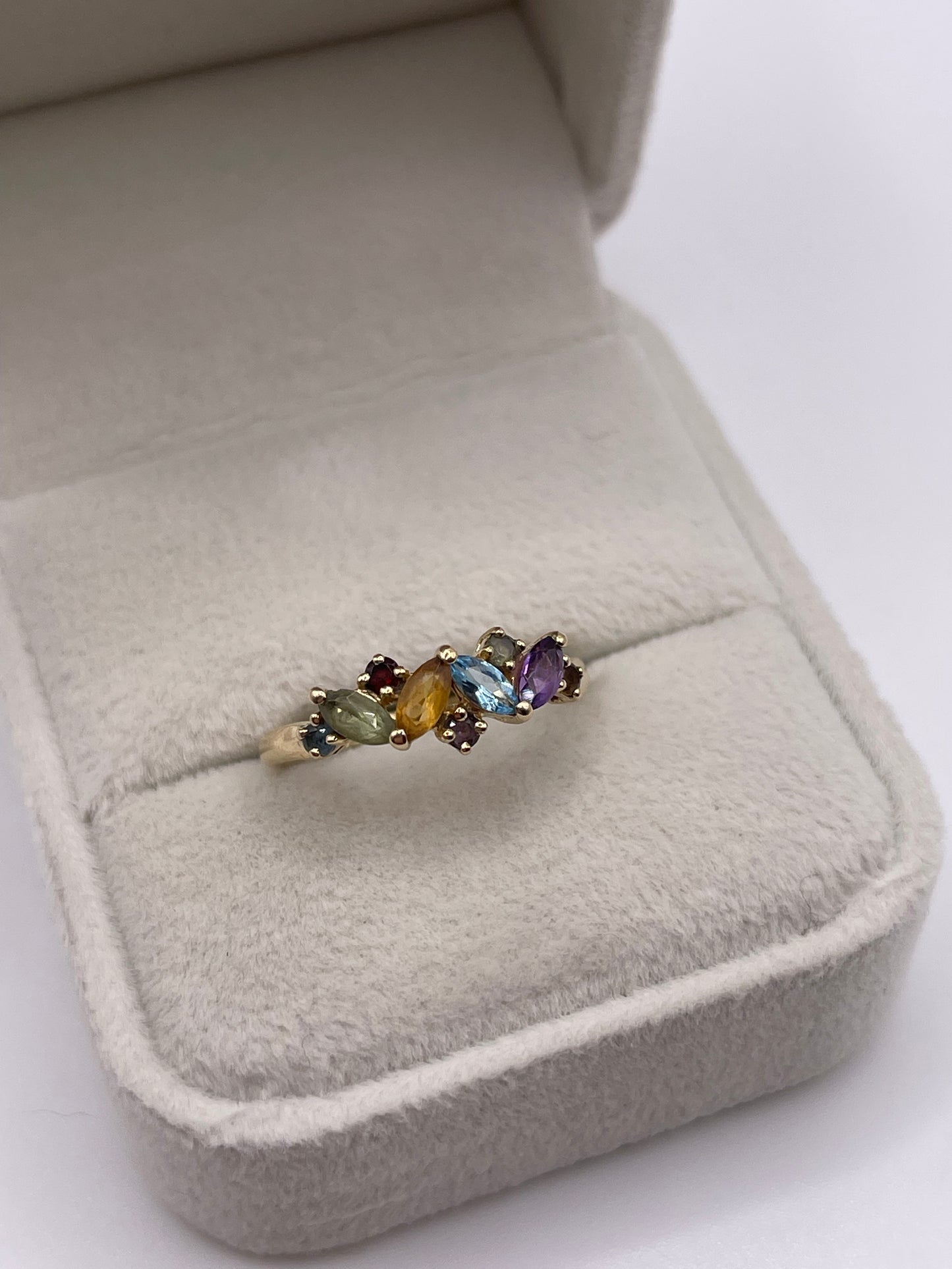 9ct gold multi gemstone ring