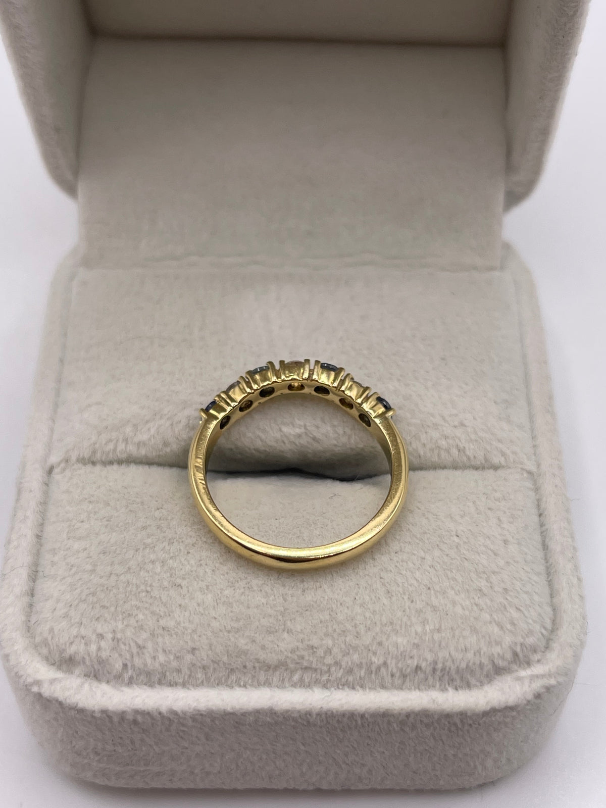 18ct gold sapphire and diamond wishbone ring