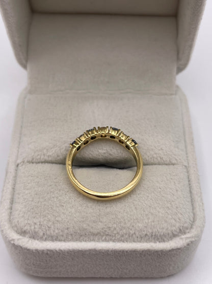 18ct gold sapphire and diamond wishbone ring