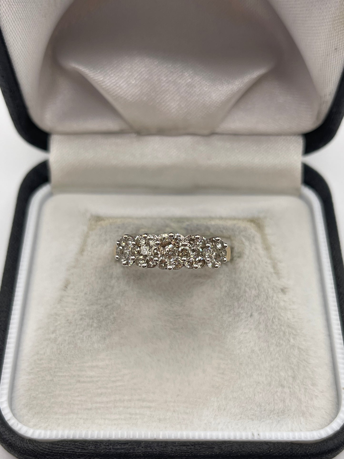 9ct gold 1ct diamond cluster ring