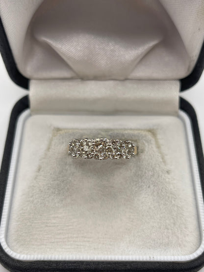 9ct gold 1ct diamond cluster ring