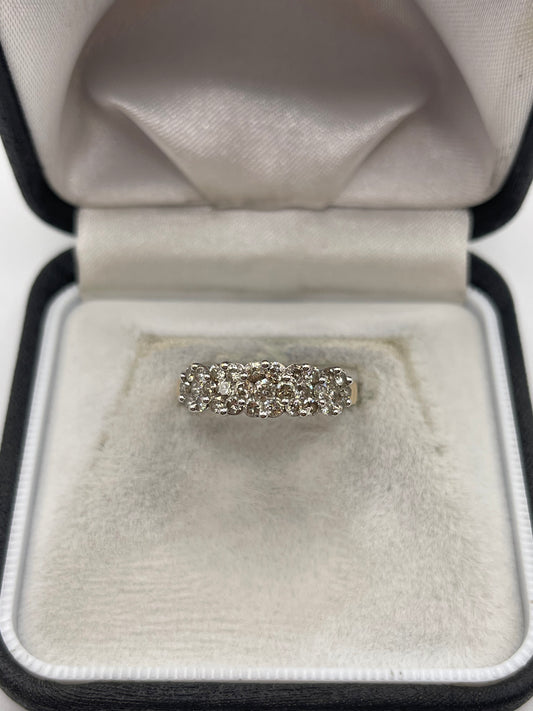 9ct gold 1ct diamond cluster ring