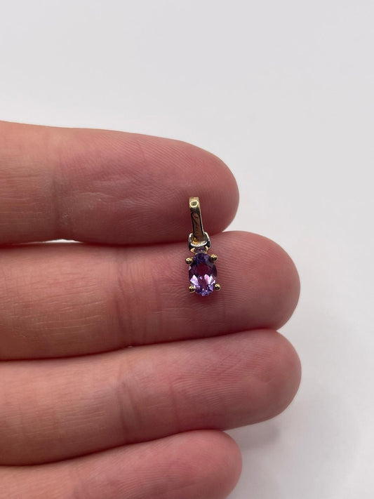 9ct gold amethyst pendant