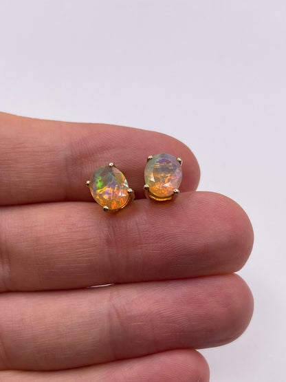 9ct gold opal earrings
