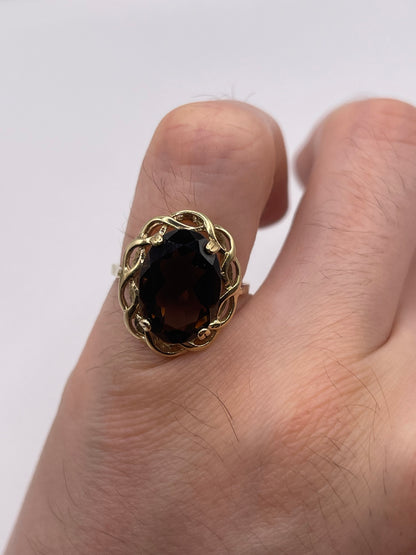 9ct gold Smokey quartz ring