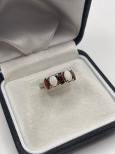 Load image into Gallery viewer, 9ct gold opal and garnet ring
