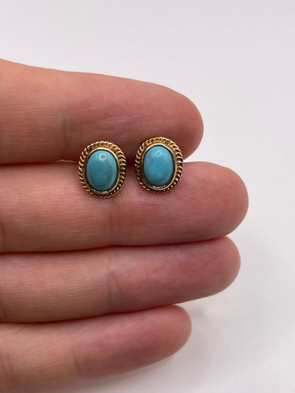 9ct gold turquoise earrings