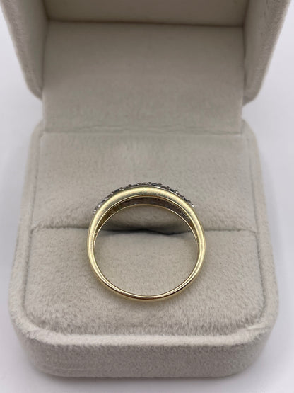 9ct gold diamond cluster ring