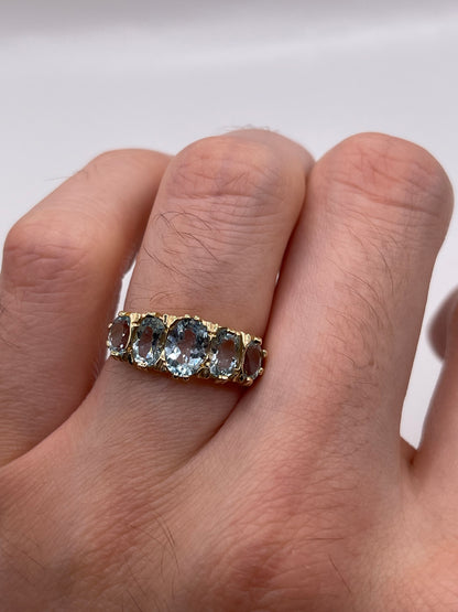 9ct gold blue topaz ring