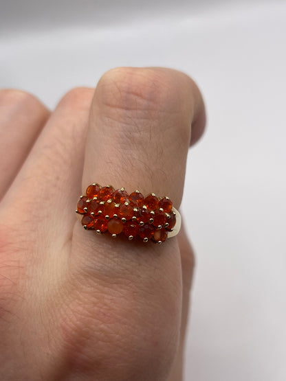 9ct gold fire opal cluster ring