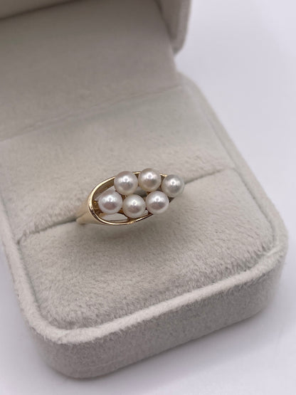 9ct gold pearl cluster ring