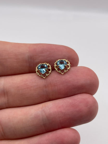 9ct gold blue topaz earrings