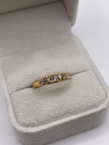 18ct gold rose cut diamond ring