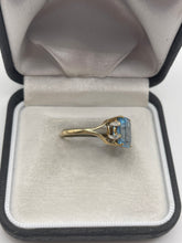 Load image into Gallery viewer, 9ct gold blue topaz and diamond ring
