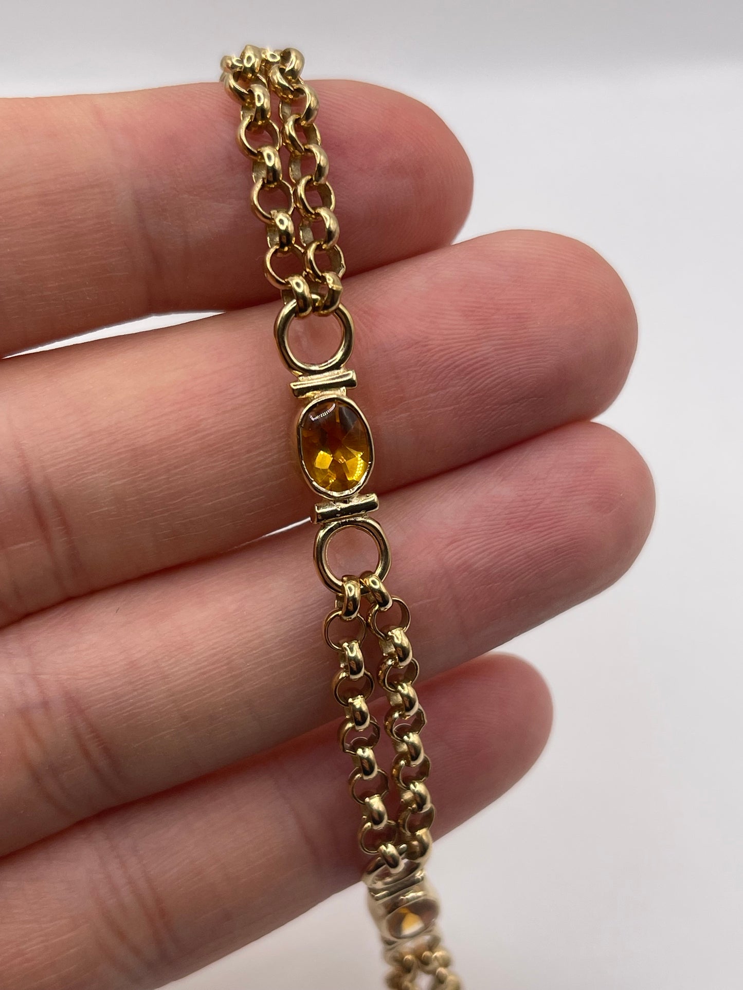 9ct gold citrine bracelet