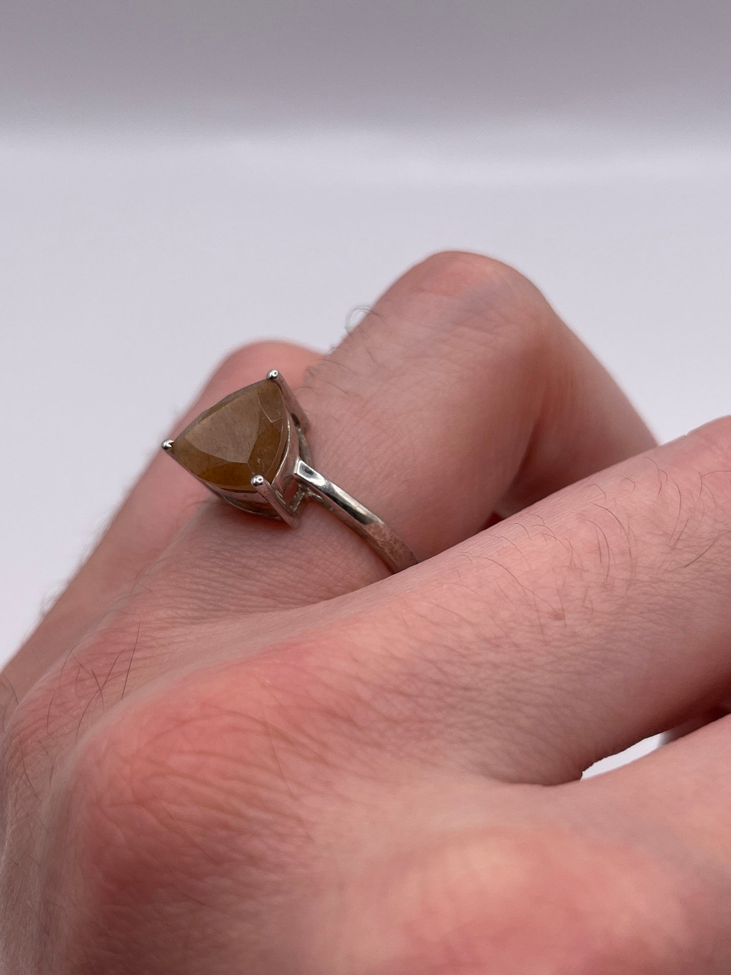 Silver gemstone ring