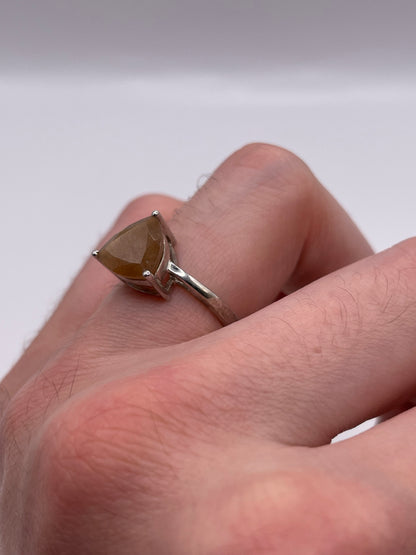 Silver gemstone ring