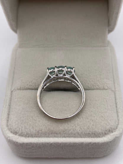 18ct white gold tourmaline and diamond ring