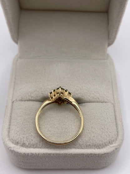 9ct gold quartz cluster ring