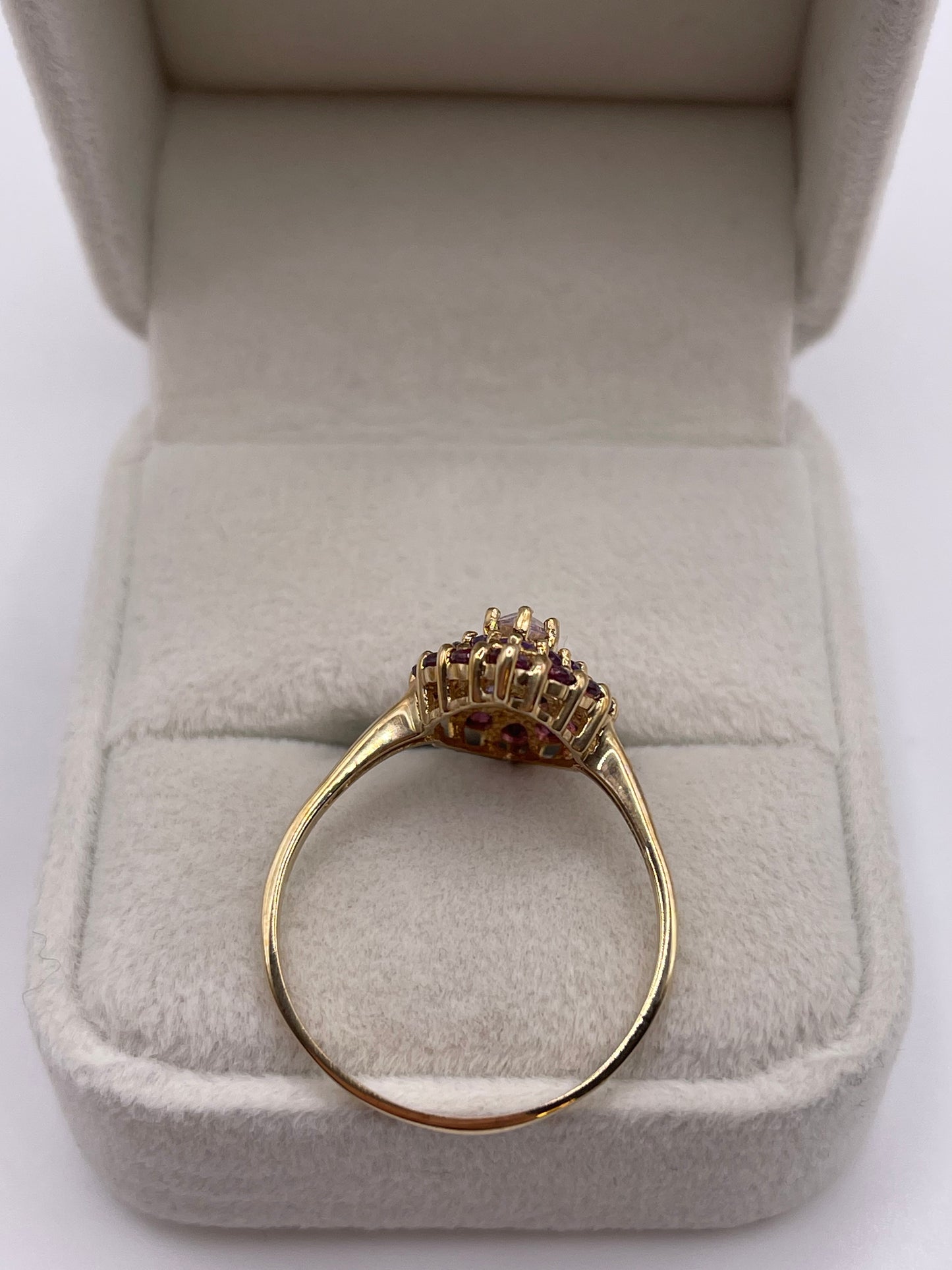 9ct gold multi gemstone cluster ring