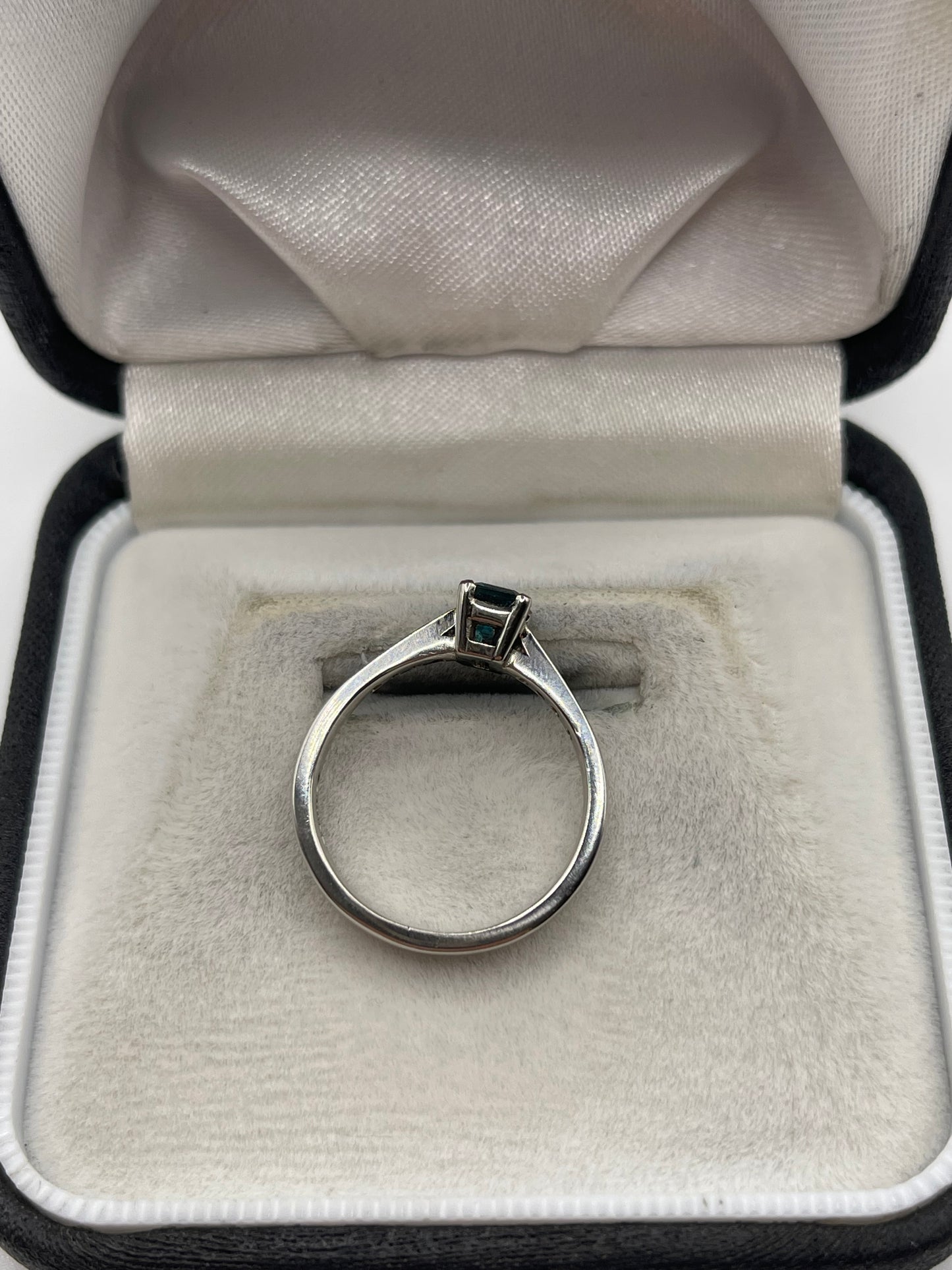 Palladium tourmaline and diamond ring
