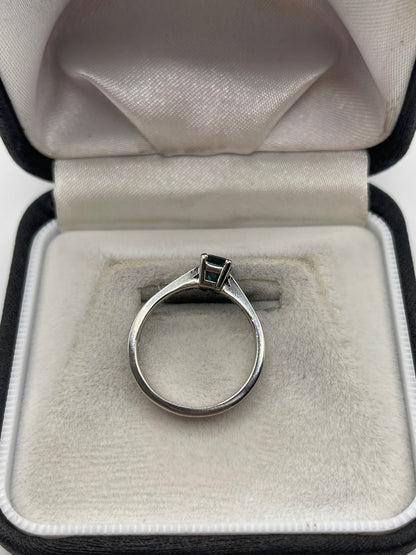 Palladium tourmaline and diamond ring