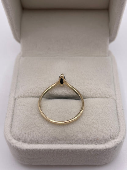 9ct gold sapphire wishbone ring
