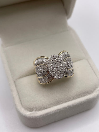 9ct gold diamond cluster ring