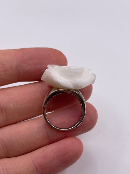 Silver gemstone ring