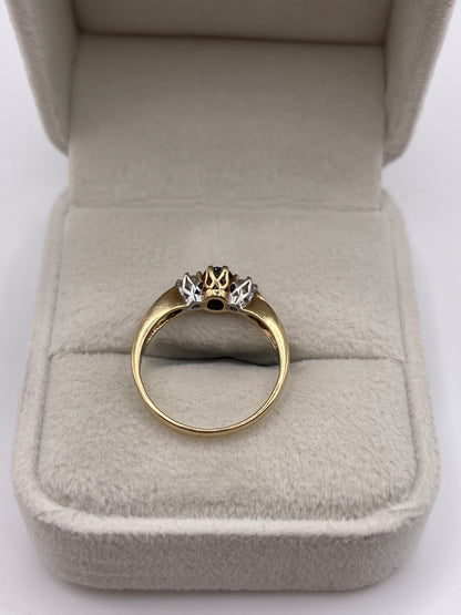 9ct gold sapphire and diamond ring