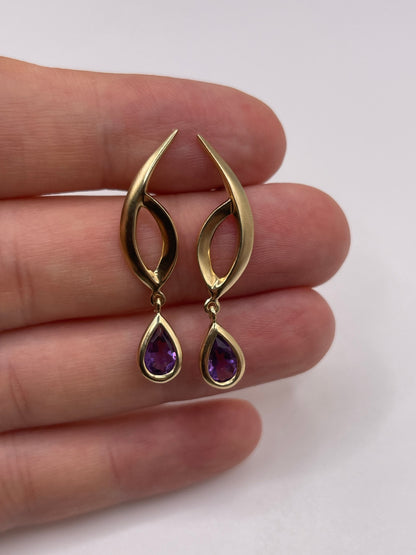 9ct gold amethyst earrings
