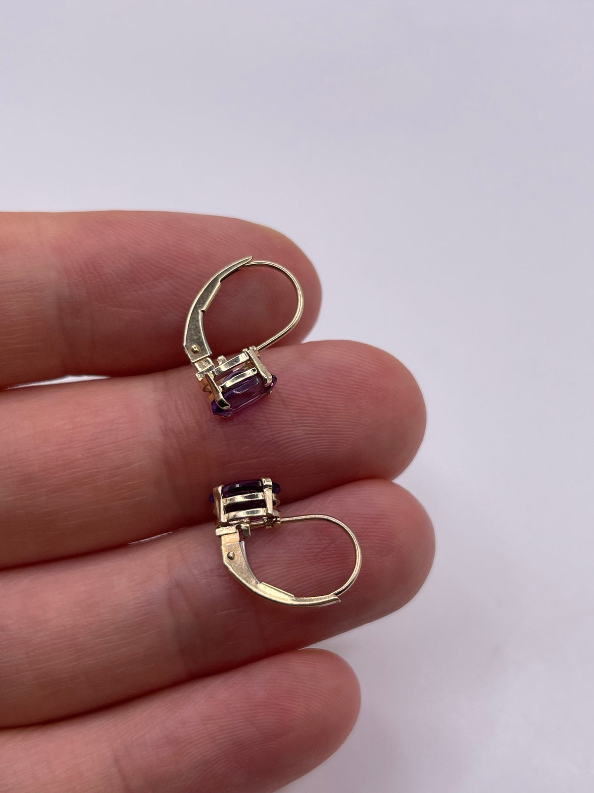 9ct gold amethyst earrings