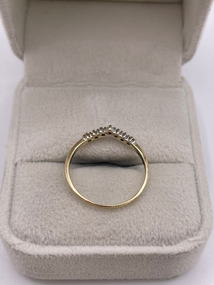 9ct gold diamond wishbone ring