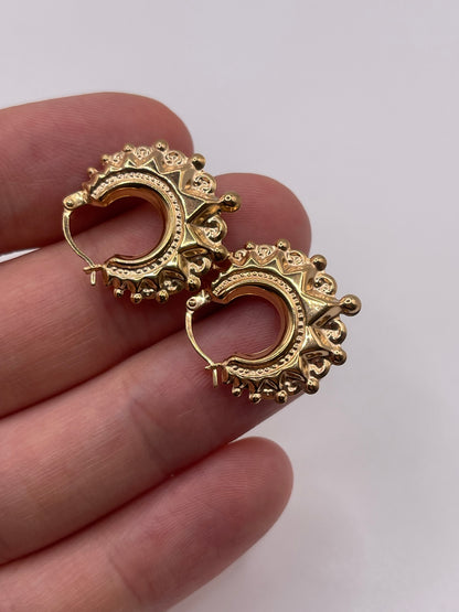 9ct gold creole earrings