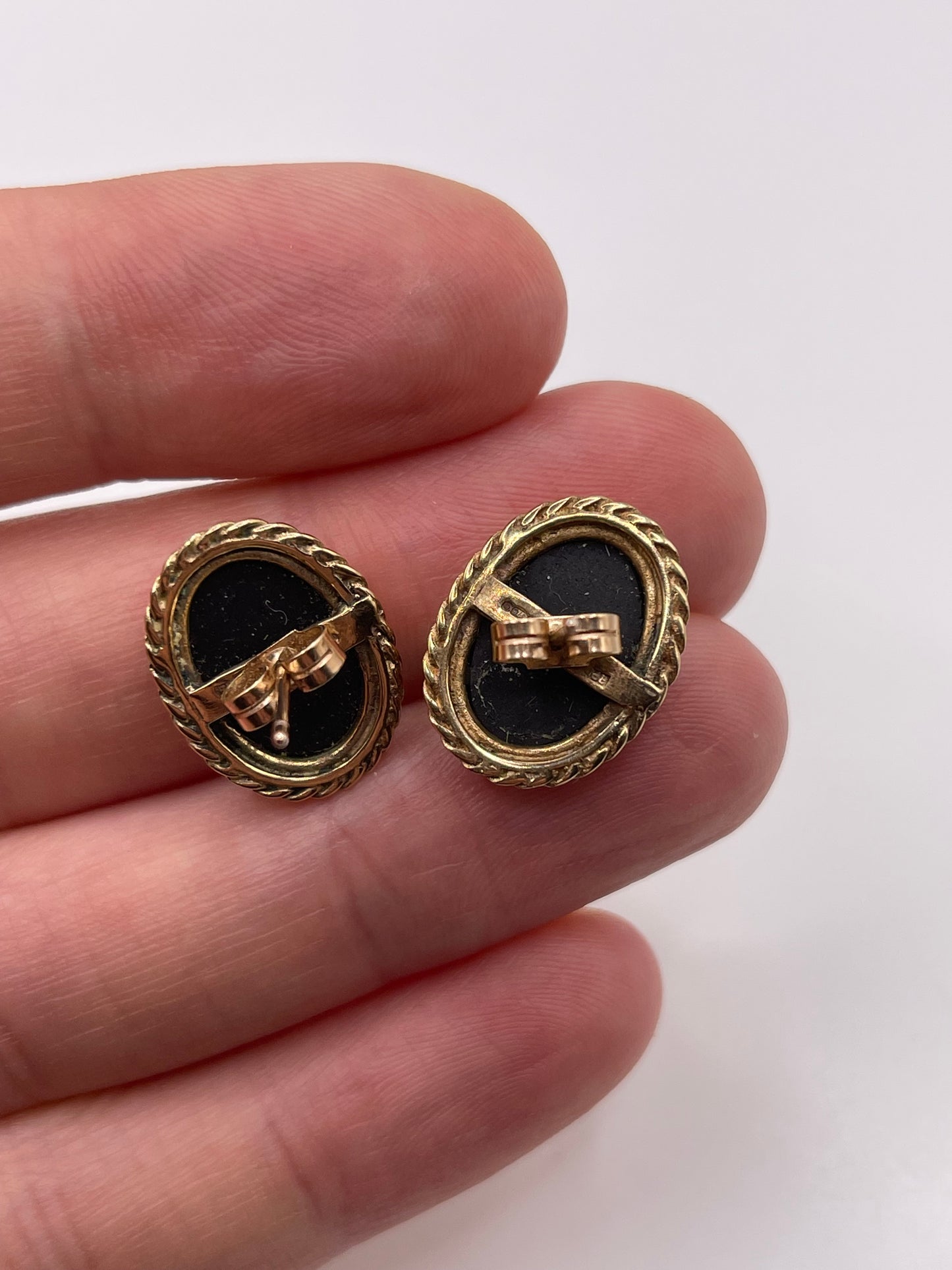 9ct gold opal triplet earrings