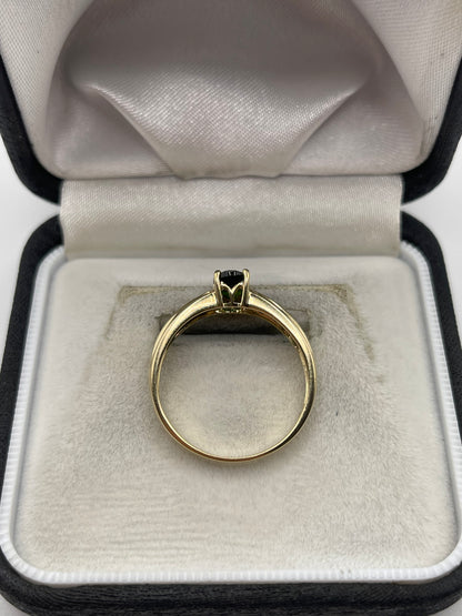 9ct gold diopside ring