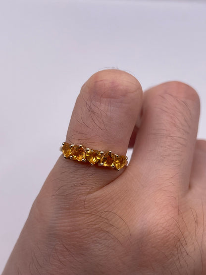 9ct gold orange sapphire ring