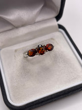 Load image into Gallery viewer, Silver garnet ring
