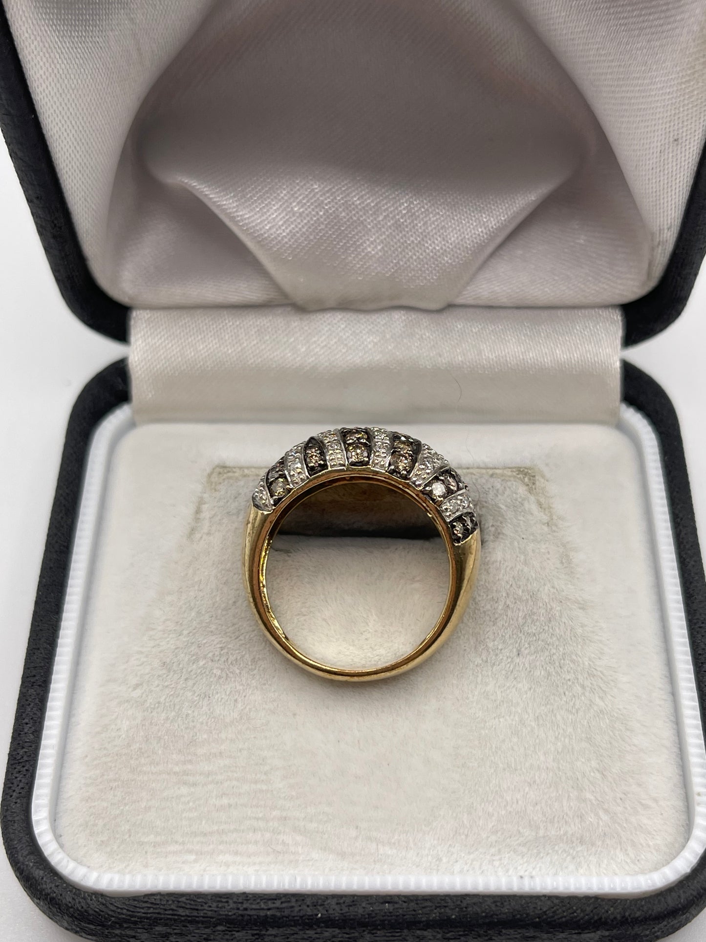 9ct gold 1ct diamond cluster ring